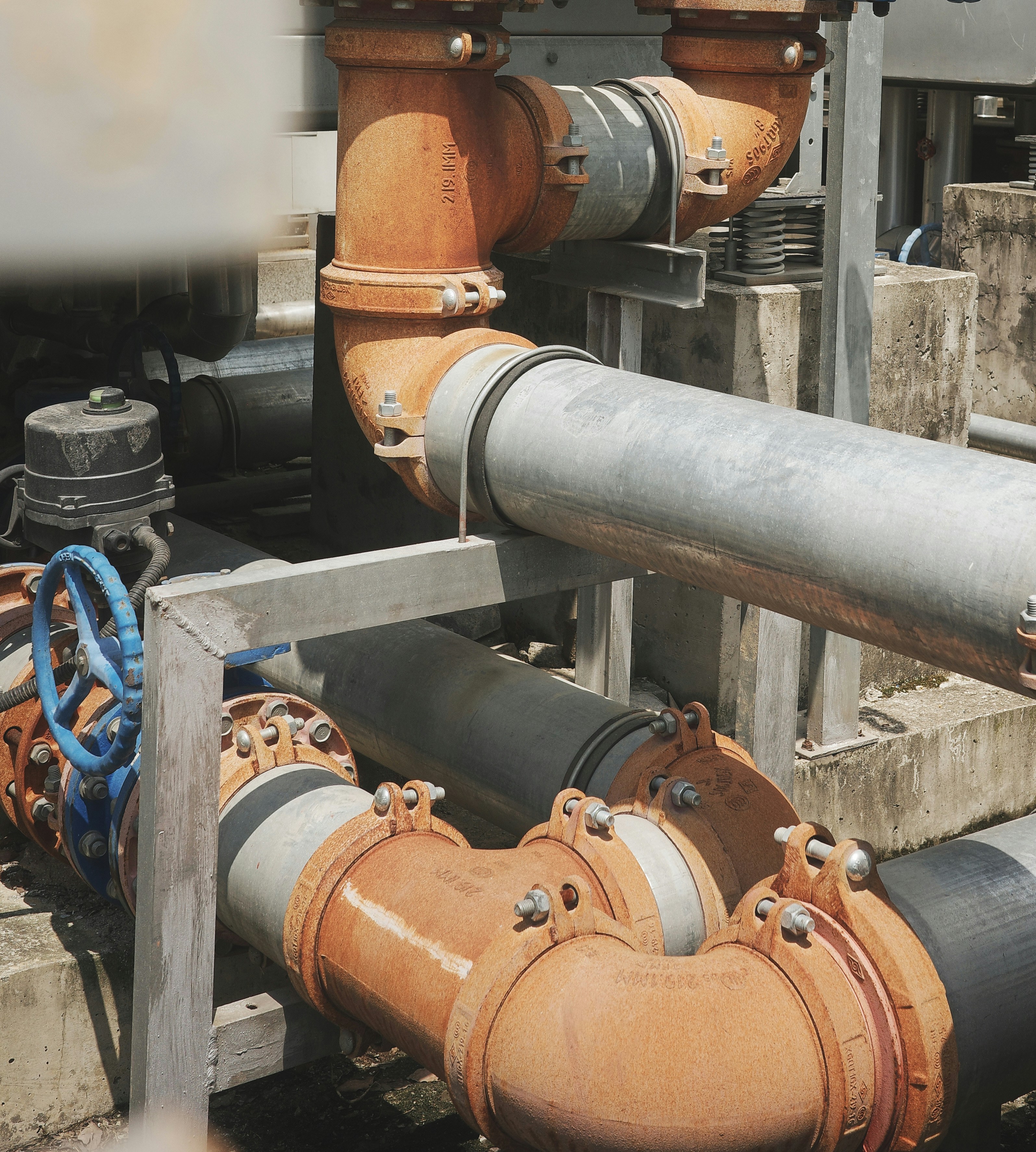 Industrial pipes and valves